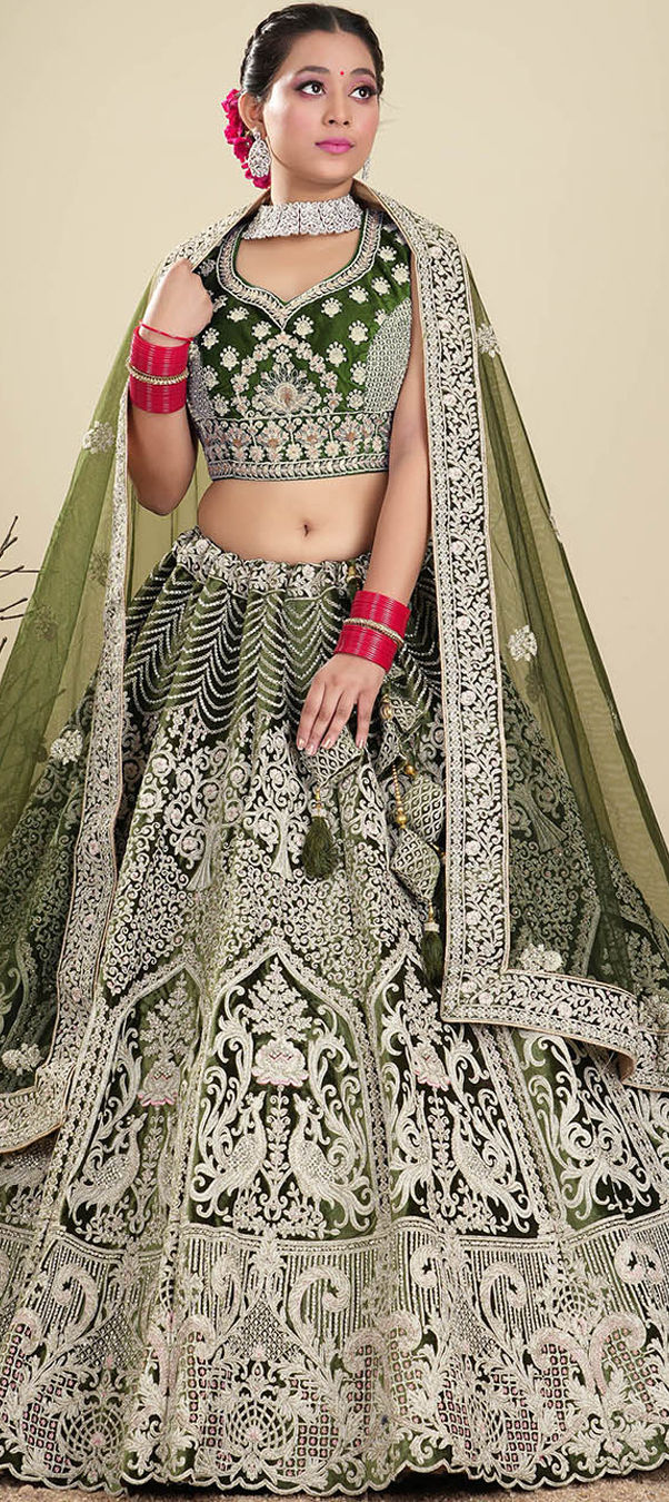 Mint Green Designer Bridal Lehenga Choli Set