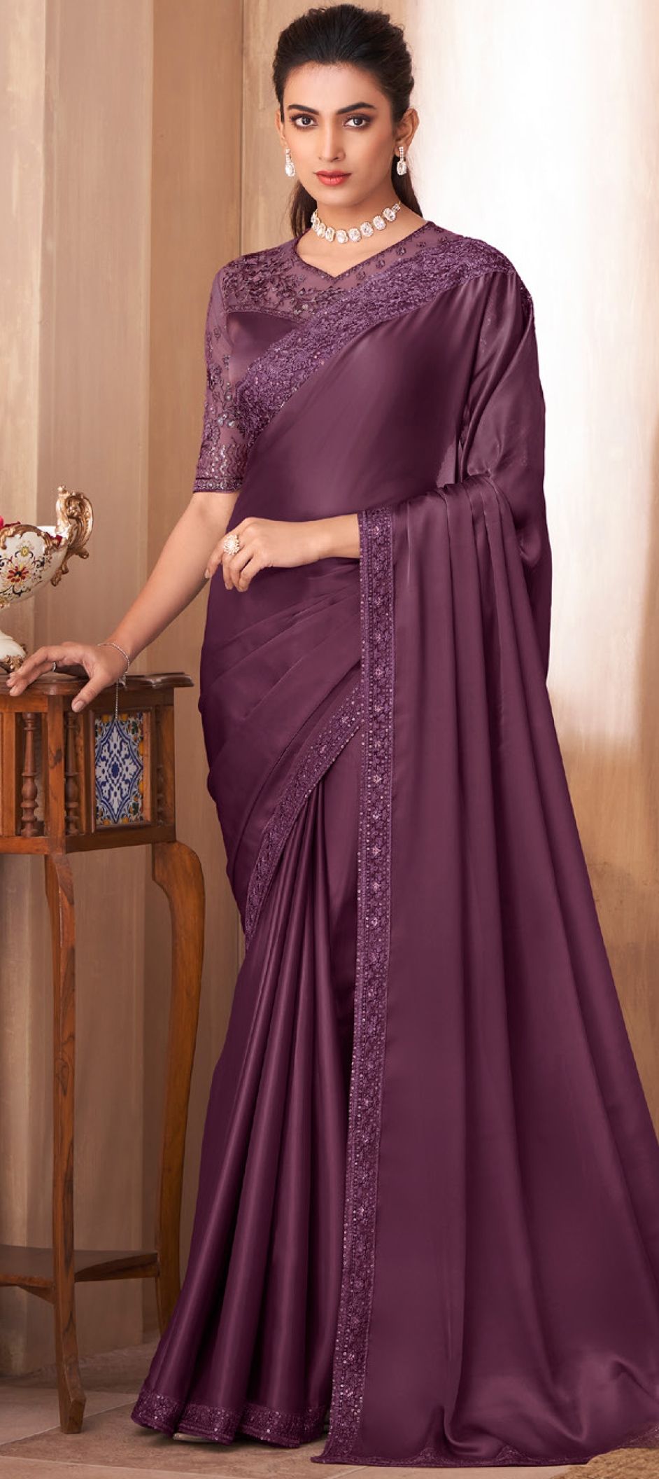 Buy BGMK ENTERPRISE Women Brown Solid Art Silk Saree with Unstitched Blouse  Online at Best Prices in India - JioMart.