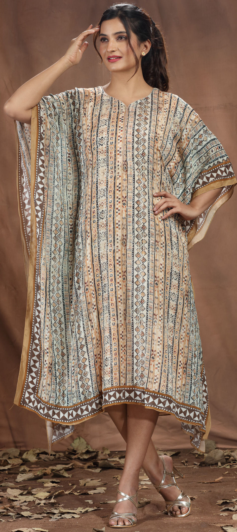 white christmas dresses Casual Women's Loose Maxi Kaftan Dress Beach Wear Caftan main image 1