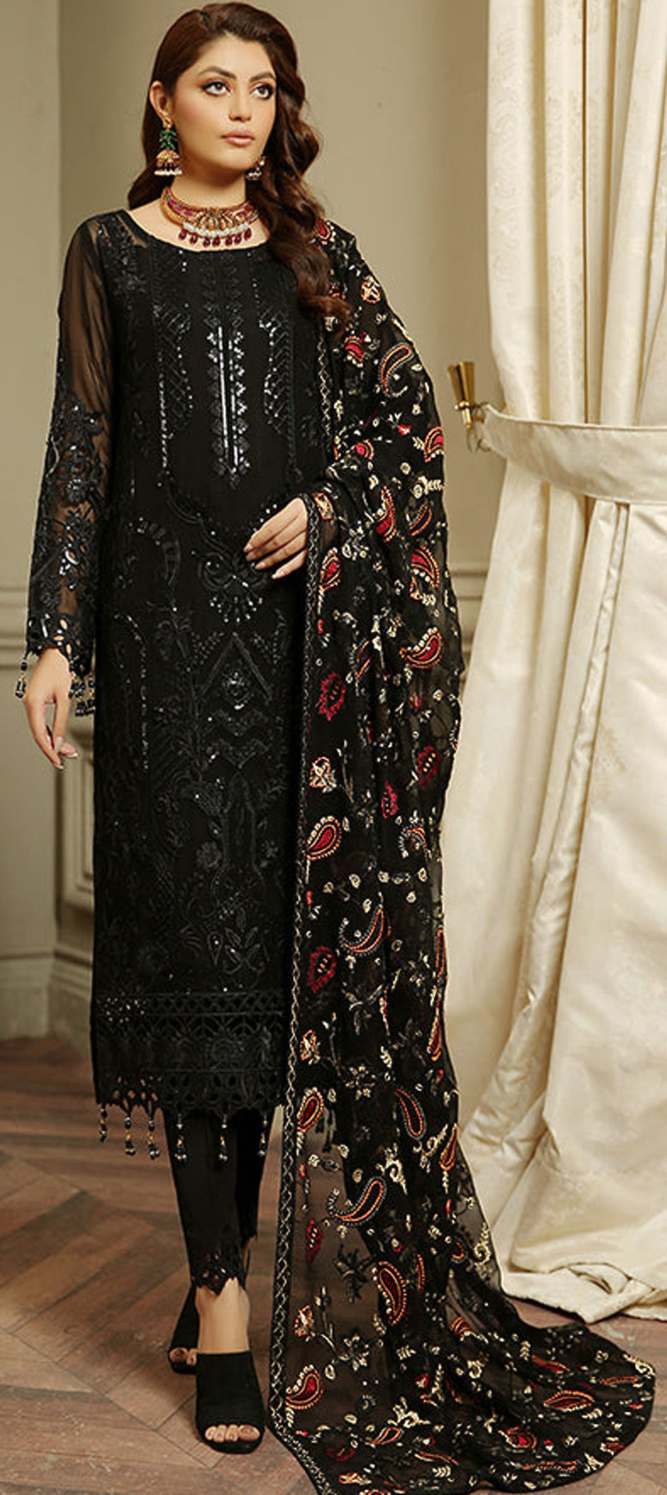 Black Salwar Pant Suit In Georgette Embroidery Work SFF76936 – Siya Fashions