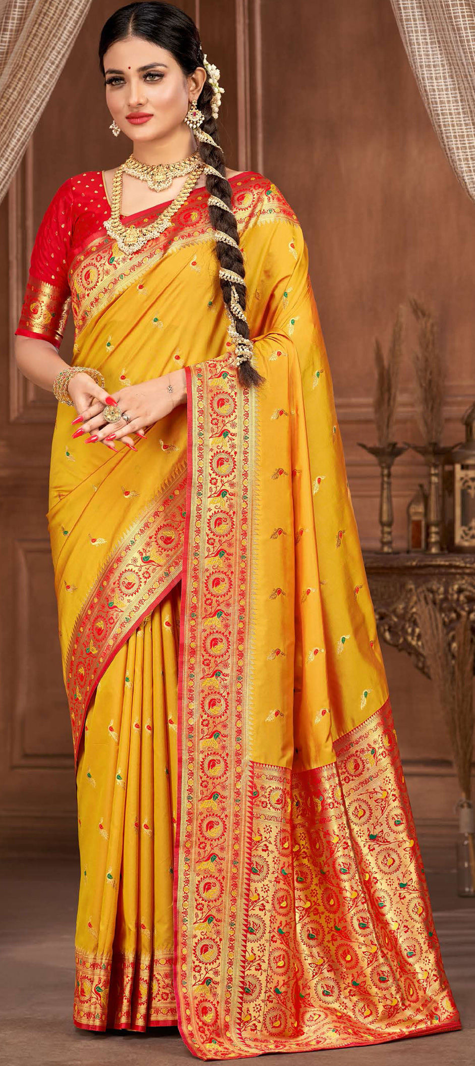 Buy online Yellow Silk Plain Saree With Blouse from ethnic wear for Women  by Catchy Forever for ₹1679 at 73% off | 2024 Limeroad.com