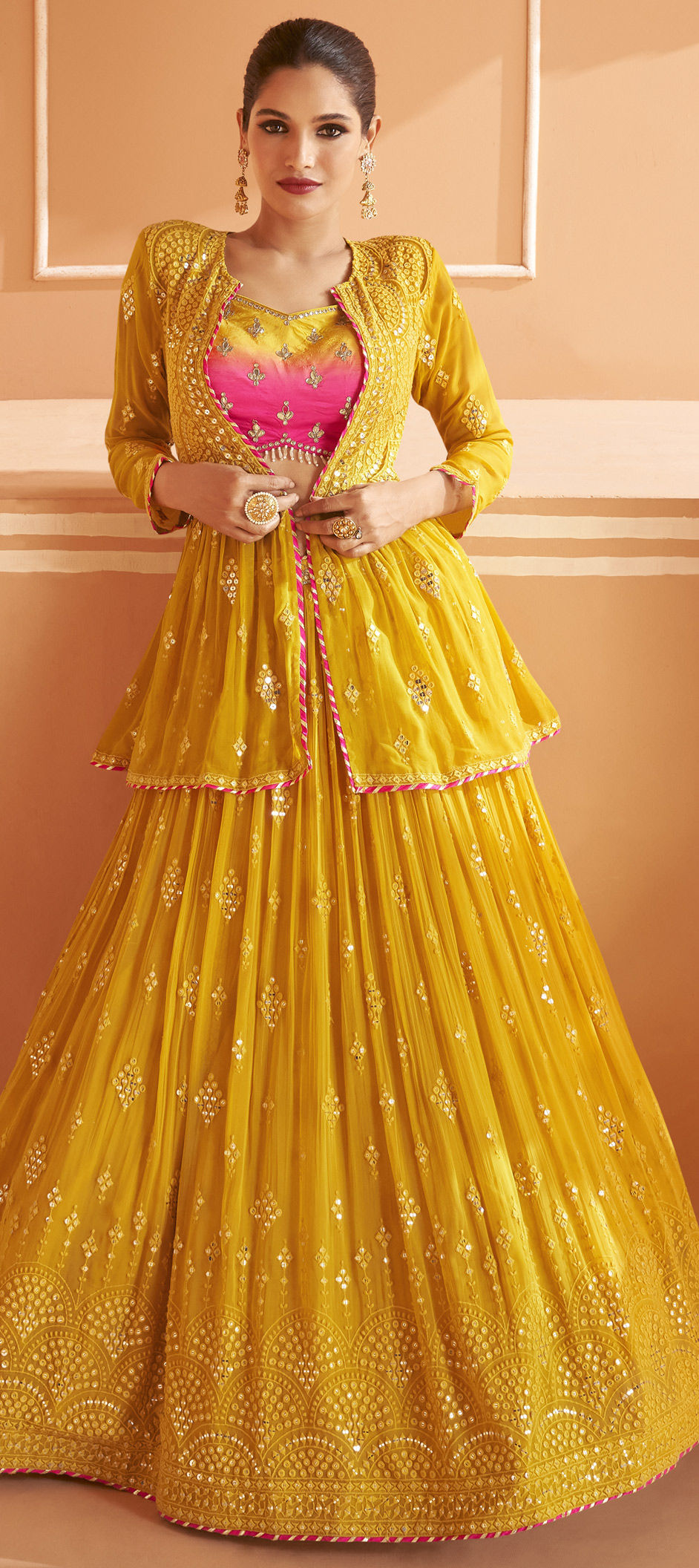 Buy Golden Yellow Lehenga Choli online-Karagiri