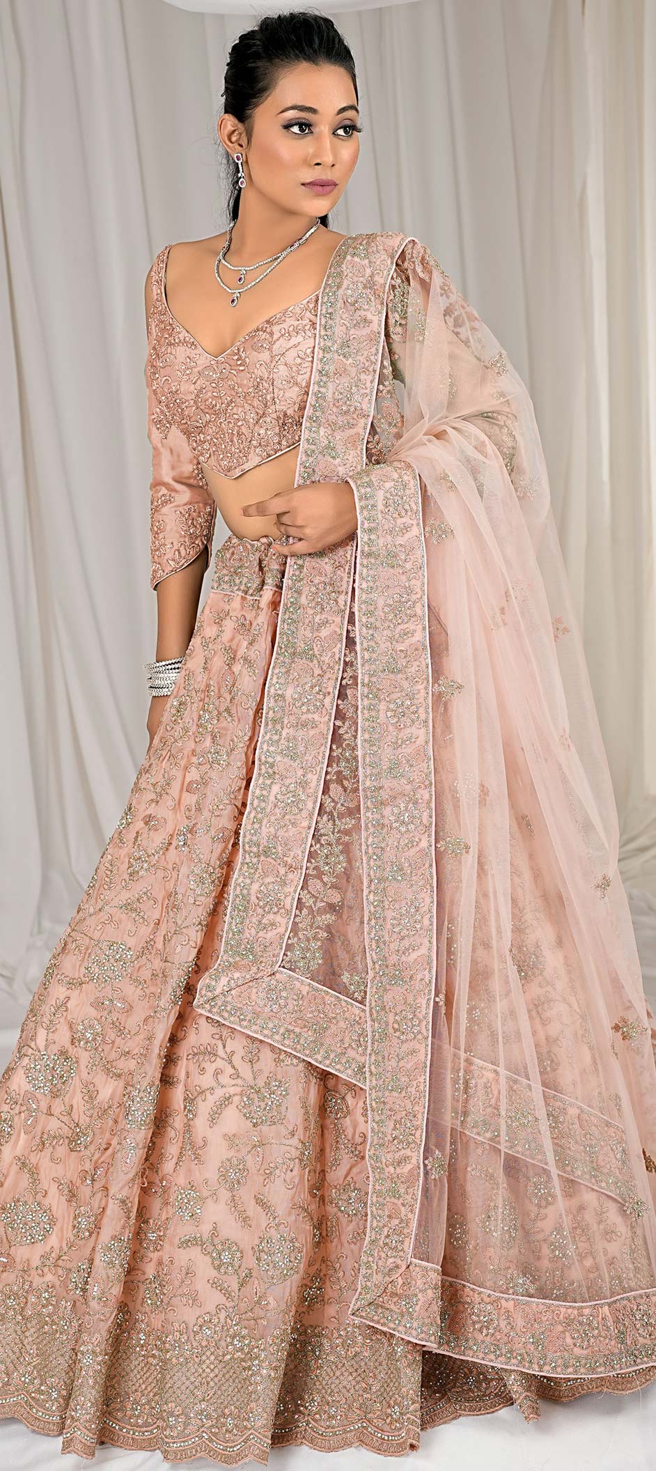 Pink Reception Lehenga Choli