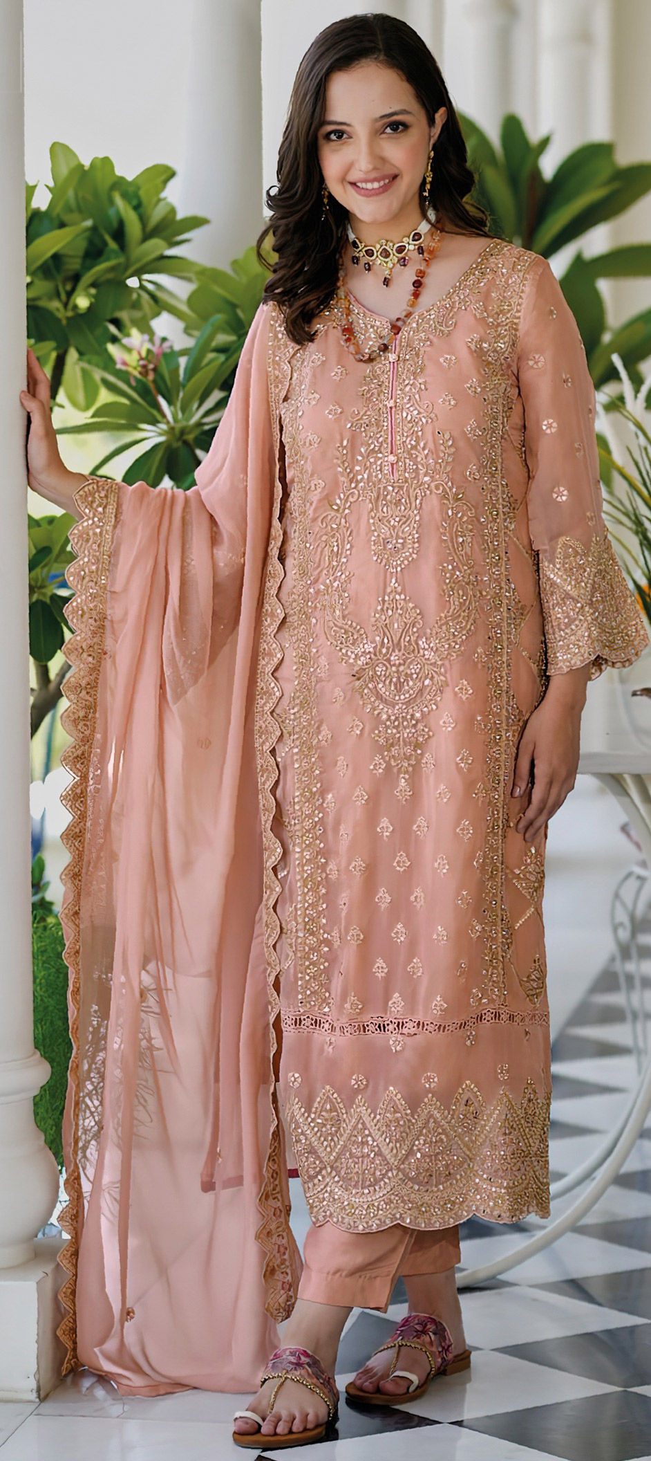 strapless open back dress Dark Pink Anarkali Gown for Weddings  HATKE BRIDE