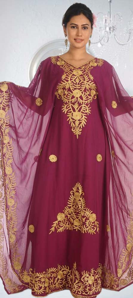 Festive Pink and Majenta color Georgette fabric Kaftan : 1907577