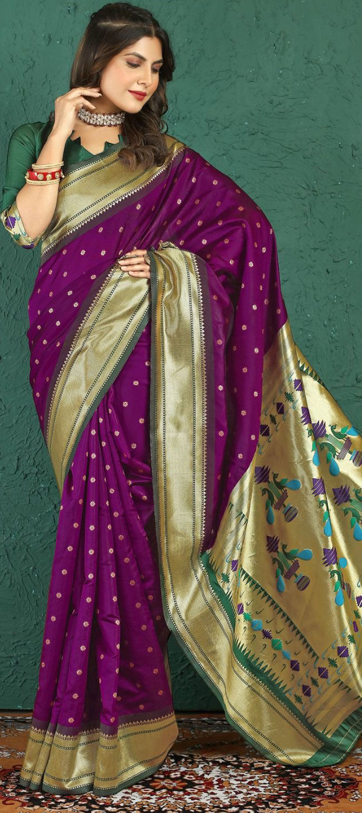 Buy Uppada Semi Small Butta Saree Purple and Pink Saree Saree for Women  Online in India - Etsy