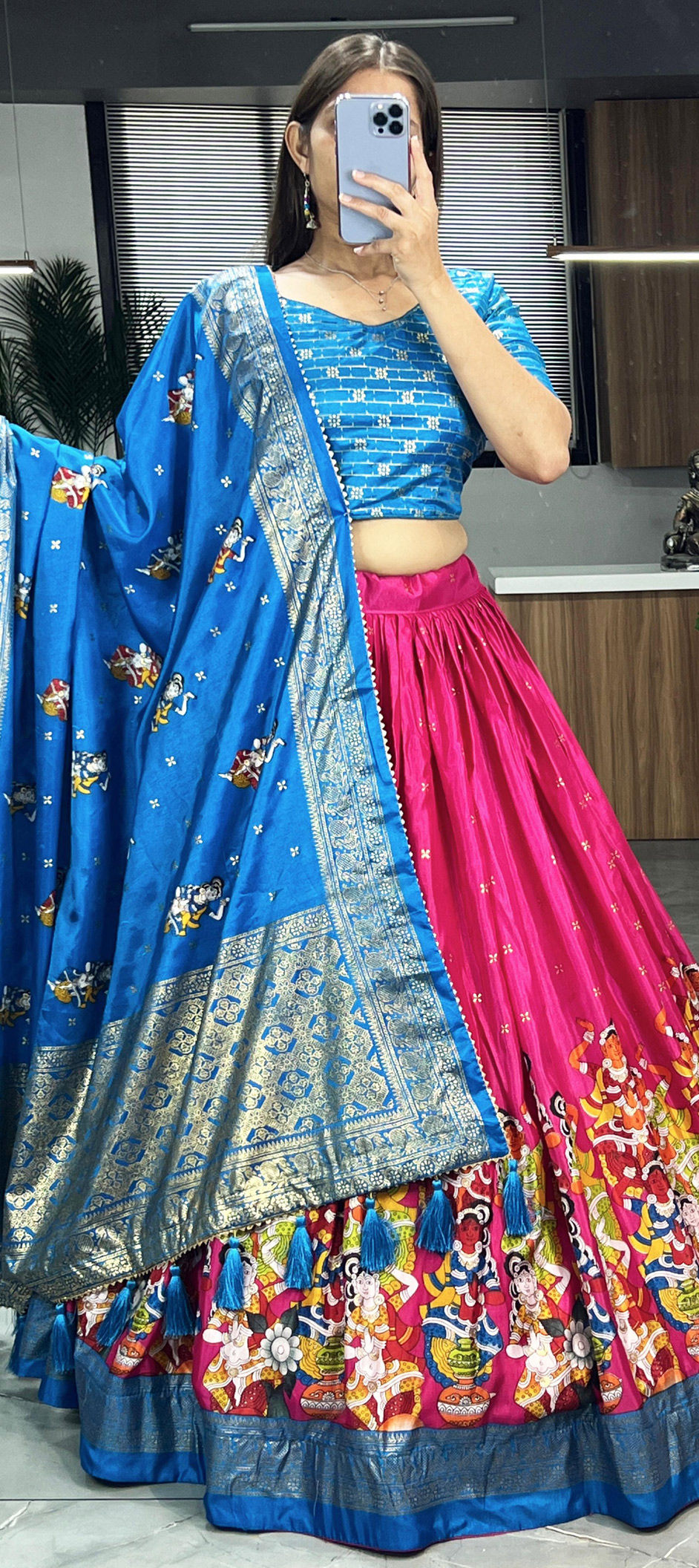 Pink Dola Silk Jacquard Wedding Festive Lehenga