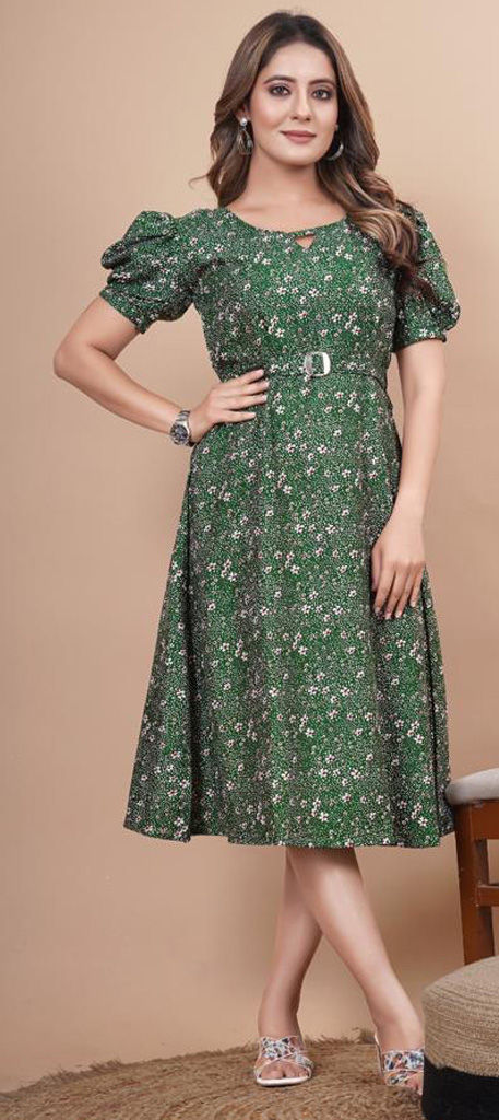 Festive, Party Wear Green color Rayon fabric Dress : 1916420 Festive, Party Wear Green color Rayon fabric Dress : 1916420