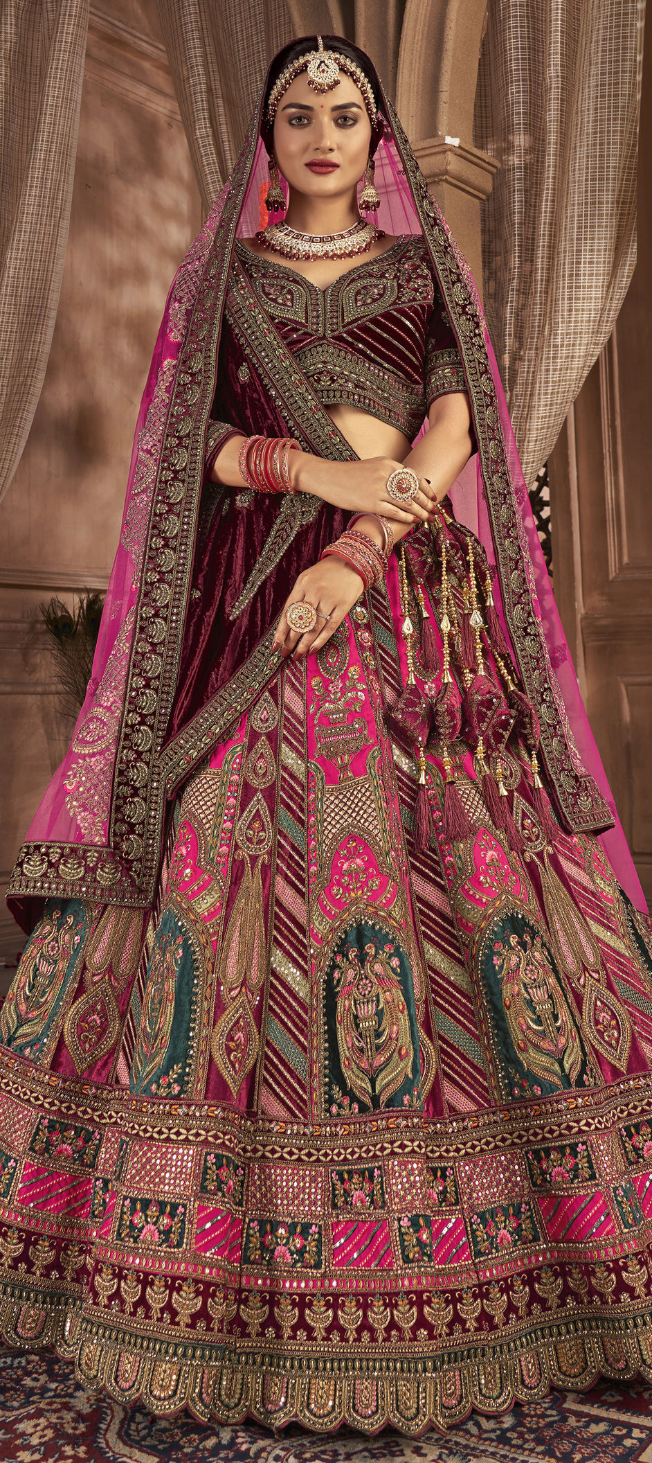 Pink Colour Lehenga For Bride Pink Colour Lehenga For Bride For
