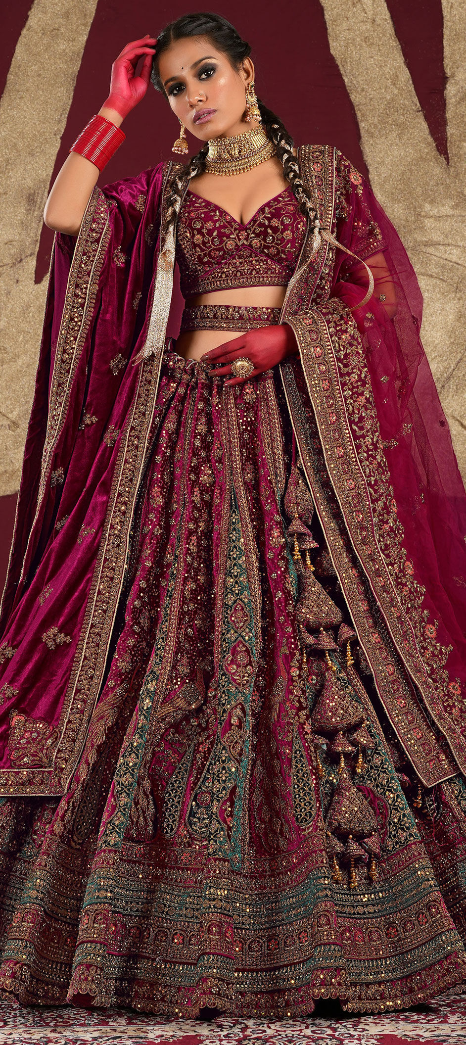 Purple bridal Lehenga - Desi Royale | Bridal lehenga, Indian bridal  outfits, Bridal outfits