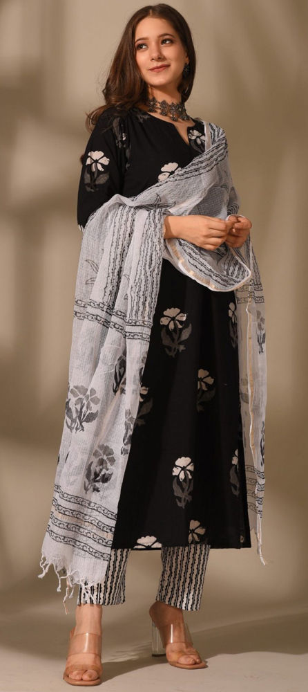 Glamorous Grey Cotton Designer Party Wear Heavy Salwar Suit Collection With Grey Santoon