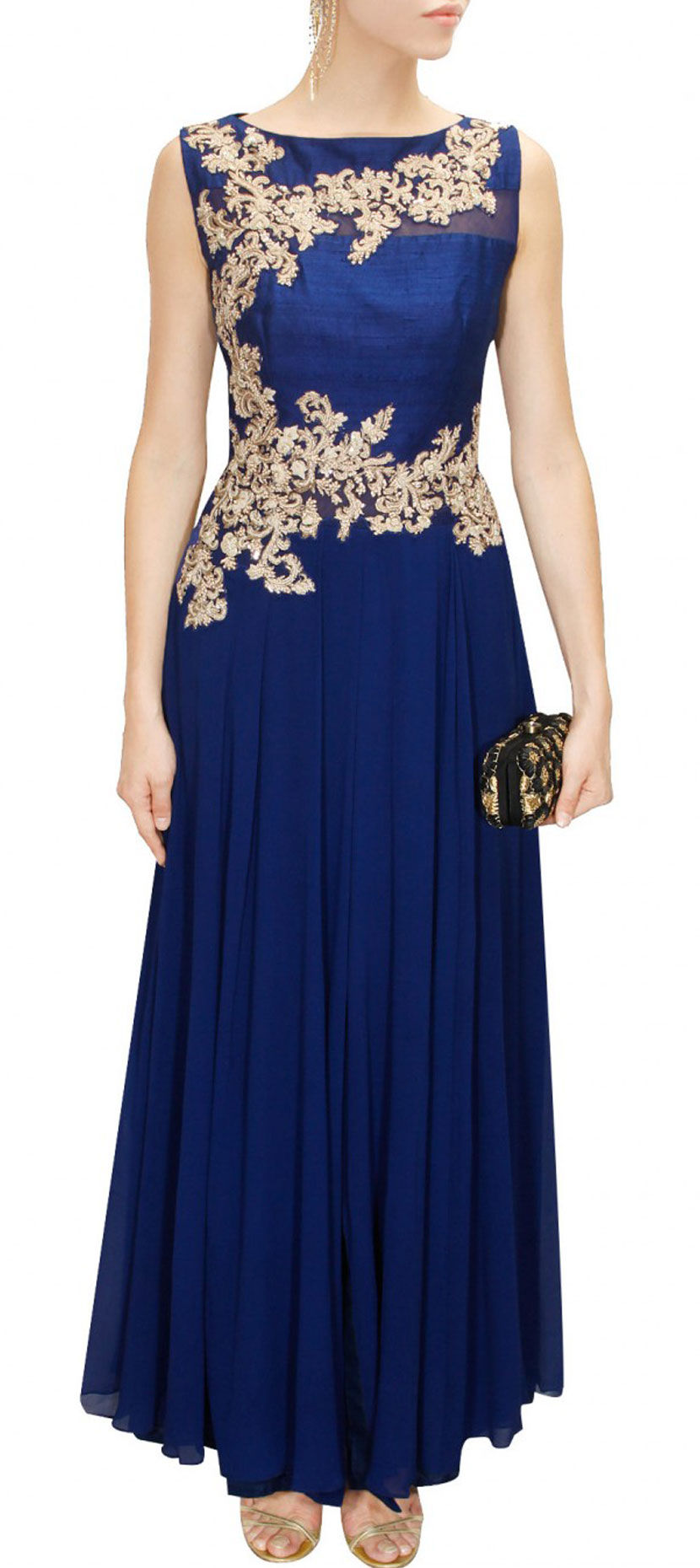 Exclusive Blue Beige Maheshwari Silk Salwar Kameez Dress Material MB18 main image 1