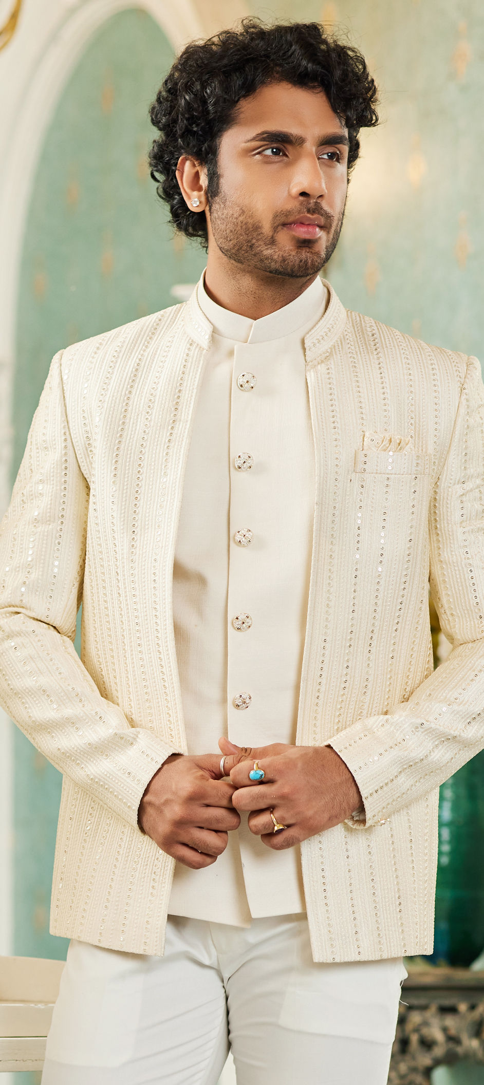 Off White Jacket Outfit Off White Color Jacket Lucknowi Work