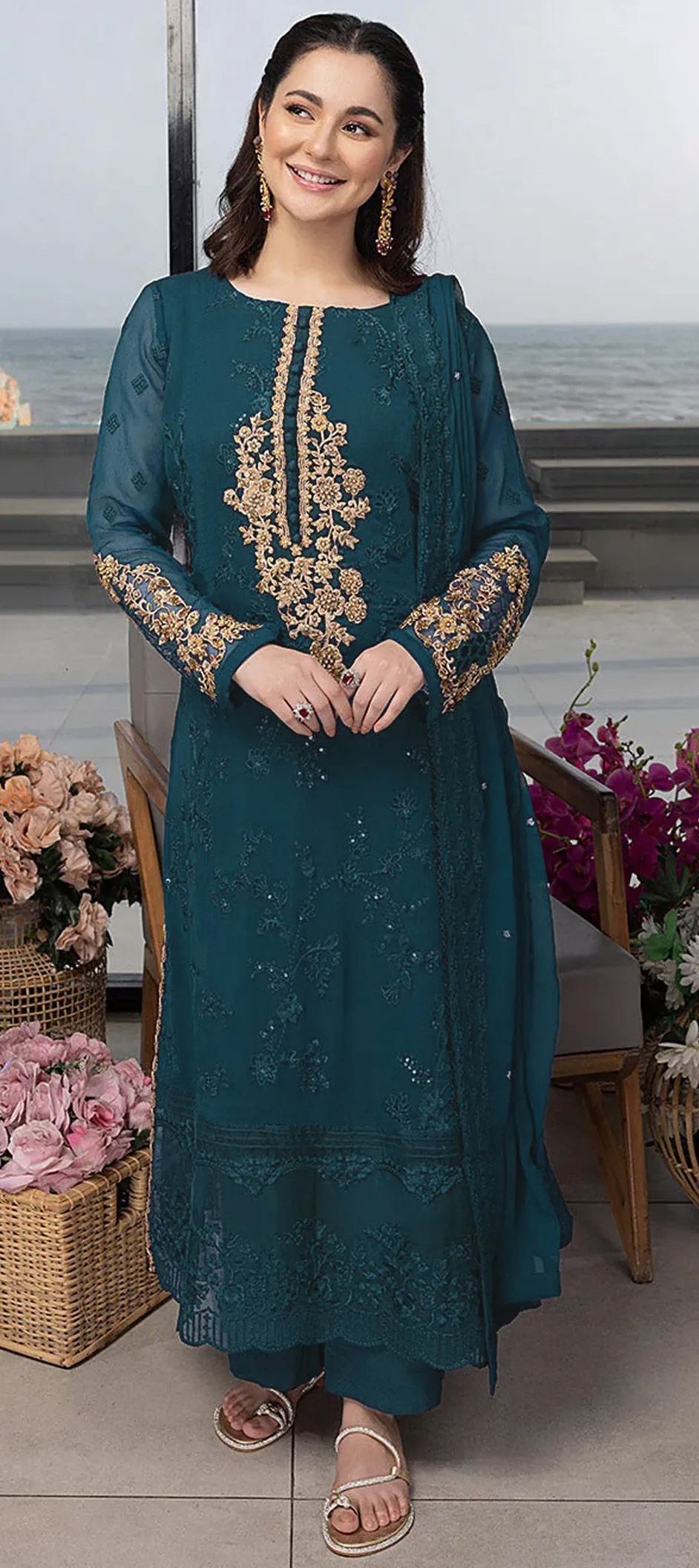 Exclusive Black Beige Maheshwari Silk Salwar Kameez Dress Material MB19