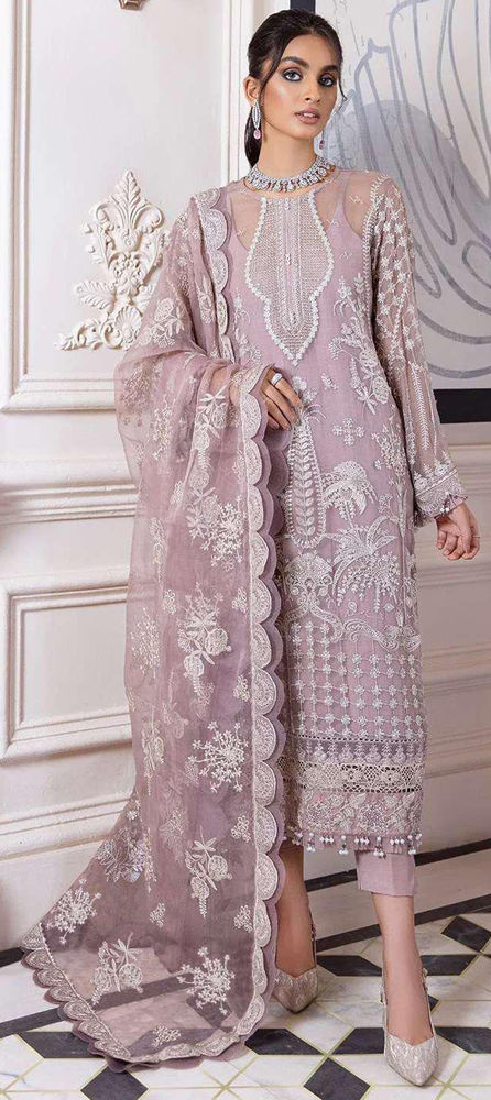 Premium Party Wear Thread Work Organza 3 Pcs Salwar Set