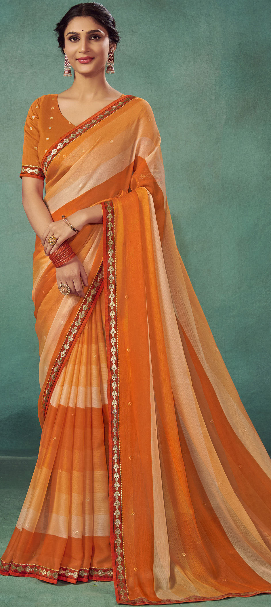 Ochre Cocktail Ready To Wear/Easy Saree