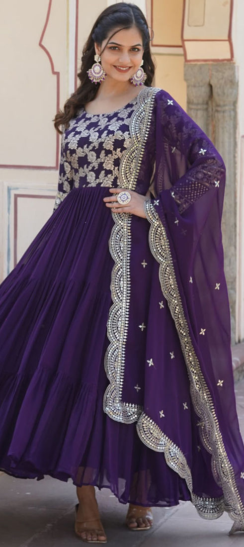 purple engagement dress White Lace Appliqued Pink Romantic Engagement Dress