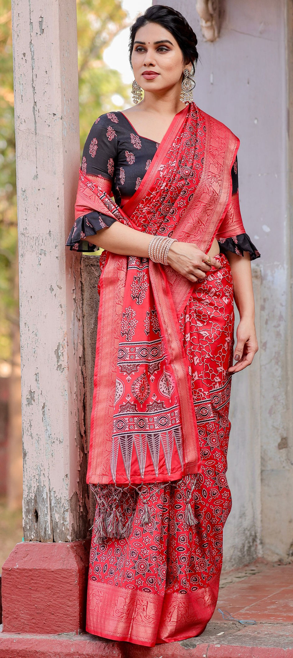 Traditional Multi-coloured Silk Saree