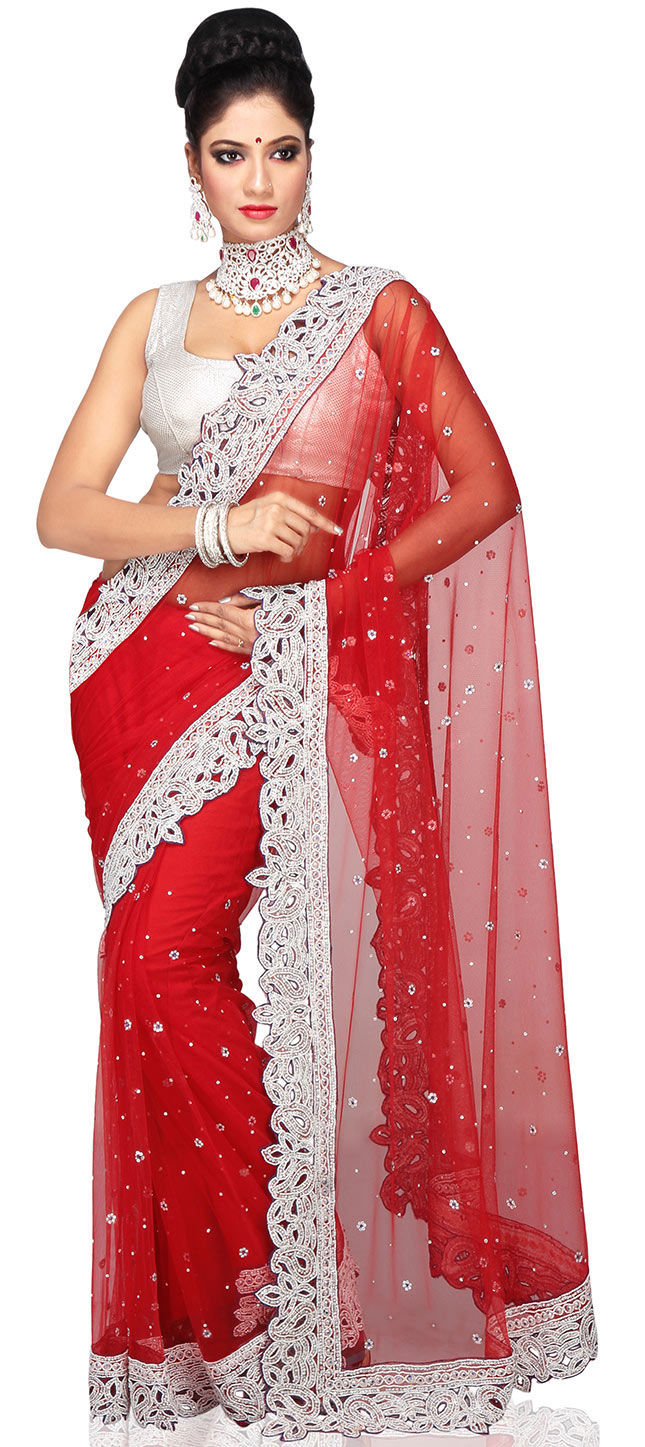 maroon colour party wear saree