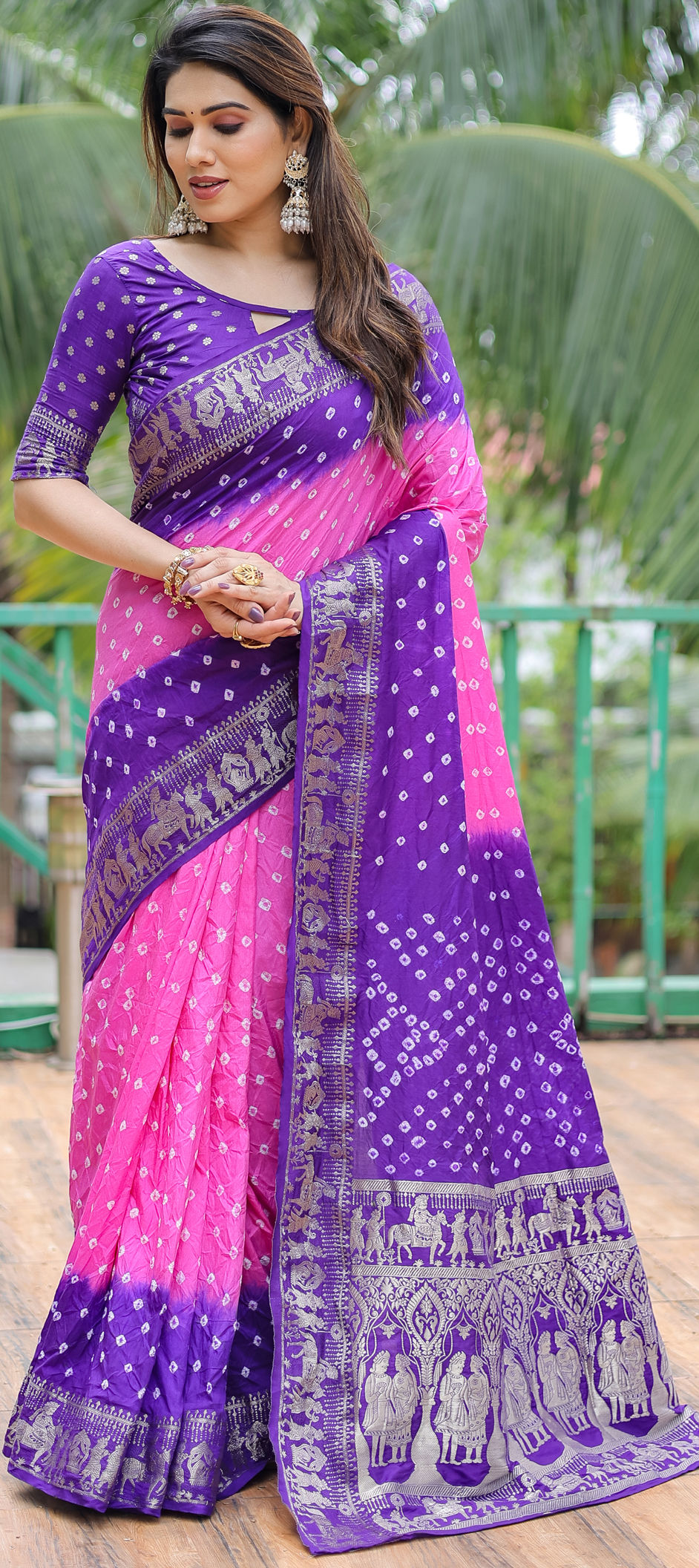 Festive, Traditional Pink and Majenta color Art Silk fabric Saree 1958755