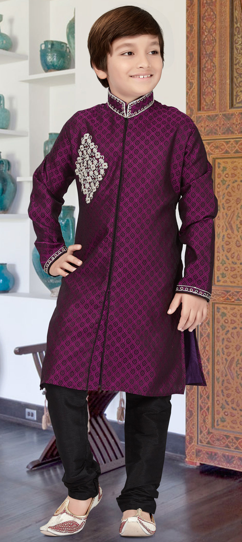 purple color dress for boy