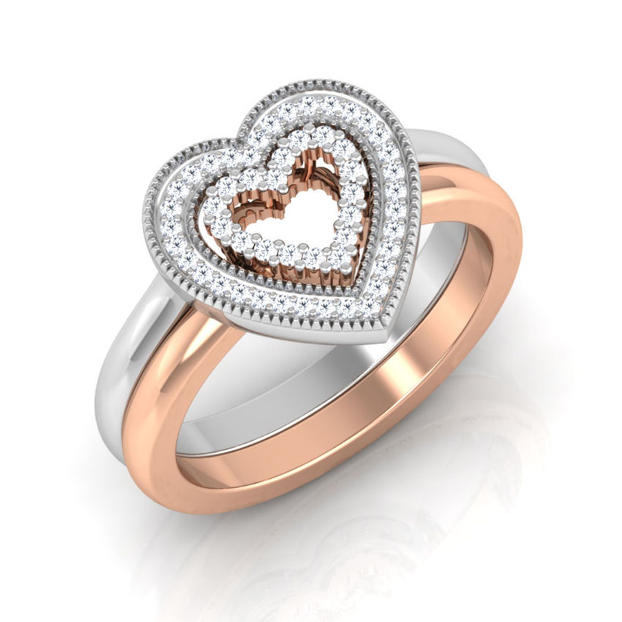 305362 GoldSilver Rodium Polish Ring in Metal Alloy studded with CZ Diamond.
