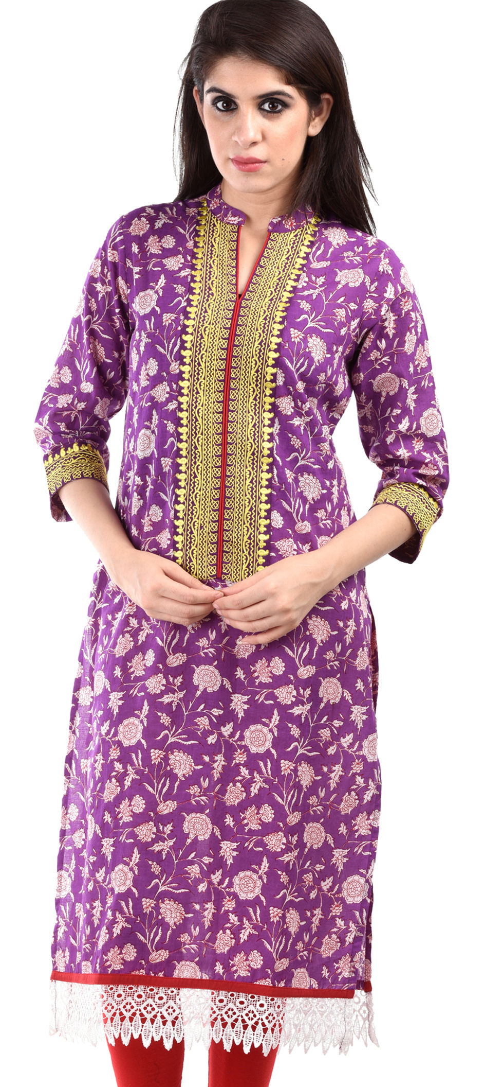 violet color kurtis