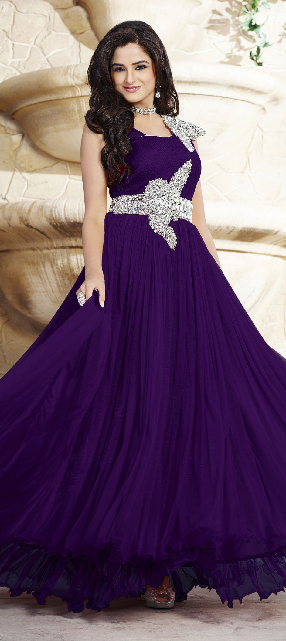 purple color gown