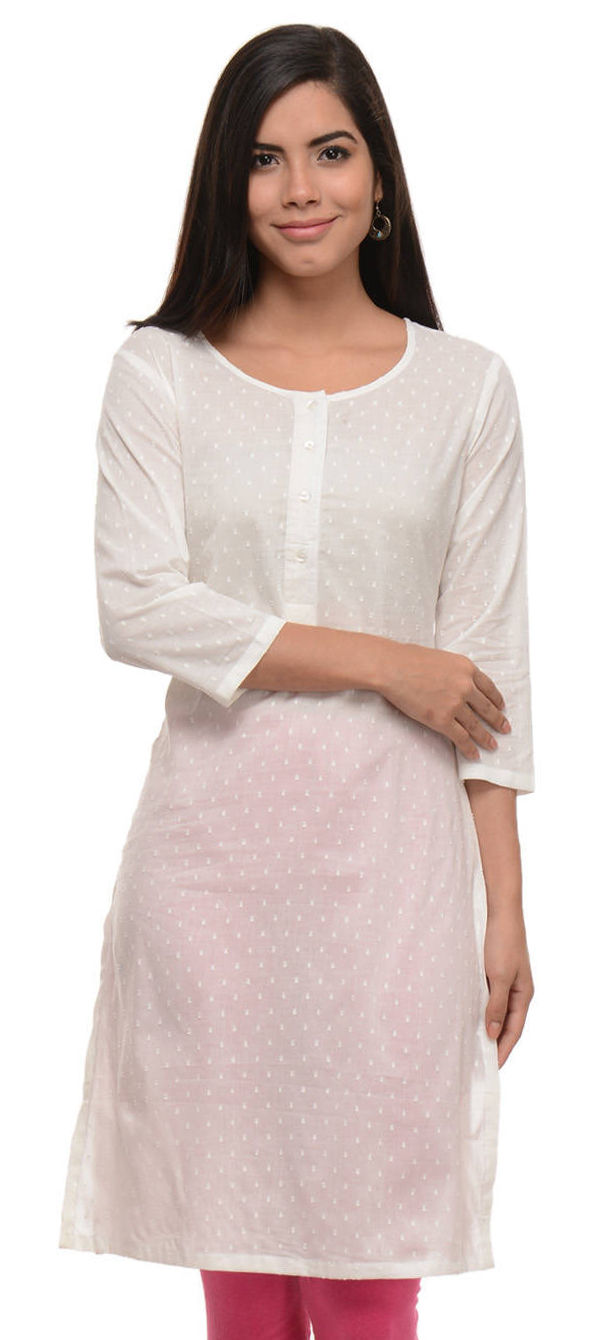 Half White Ready to wear Kurthi main image 0