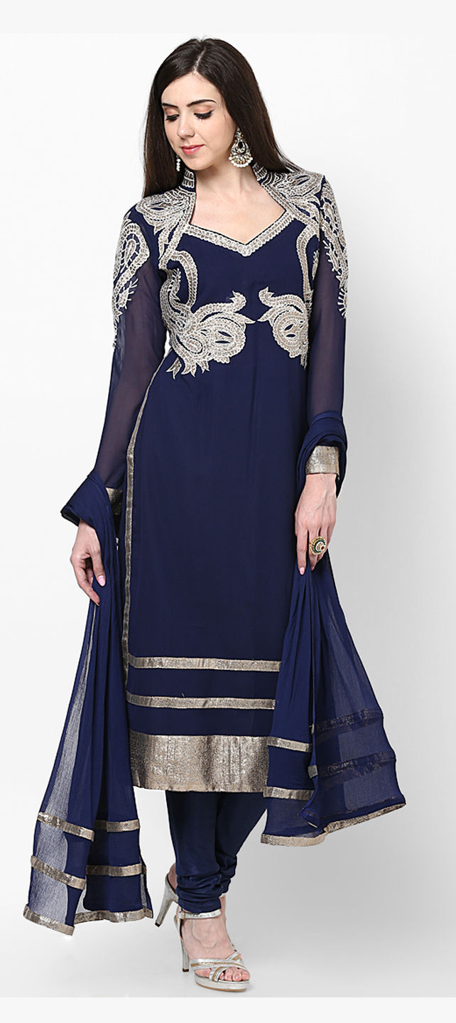 490545: Blue color family stitched Party Wear Salwar Kameez