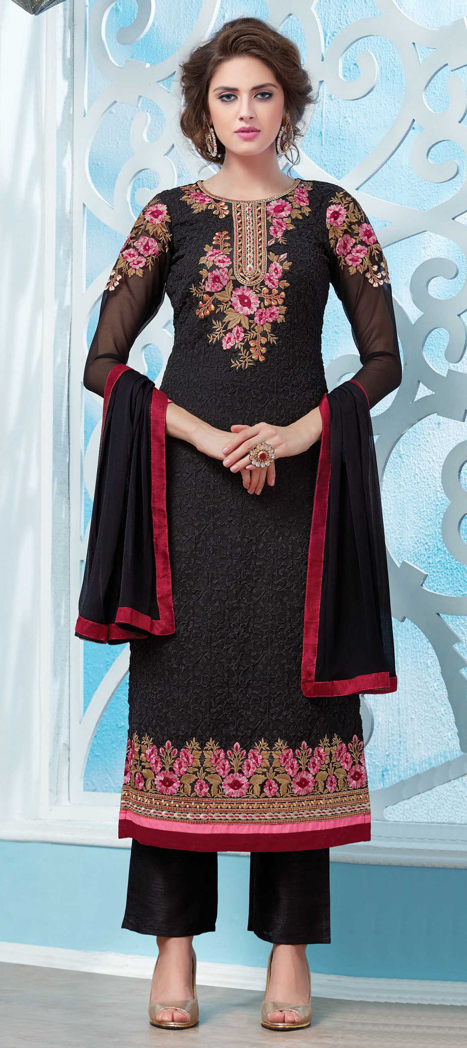 Black & Grey Solid Woolen Salwar (Pack of 2)