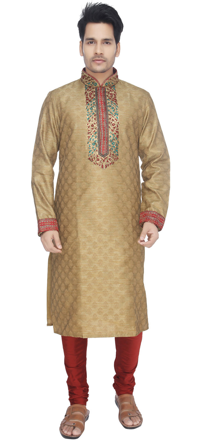 Gold Kurta Silk Payjama main image 0