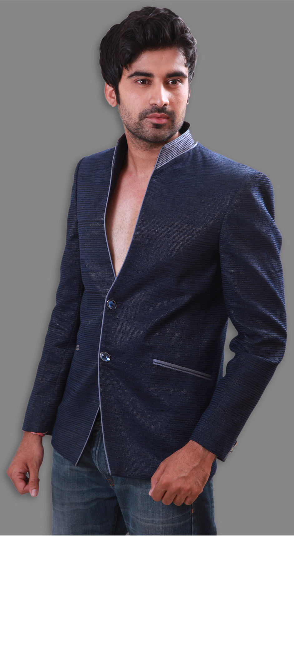 502652: Blue color Fancy Fabric fabric Blazer