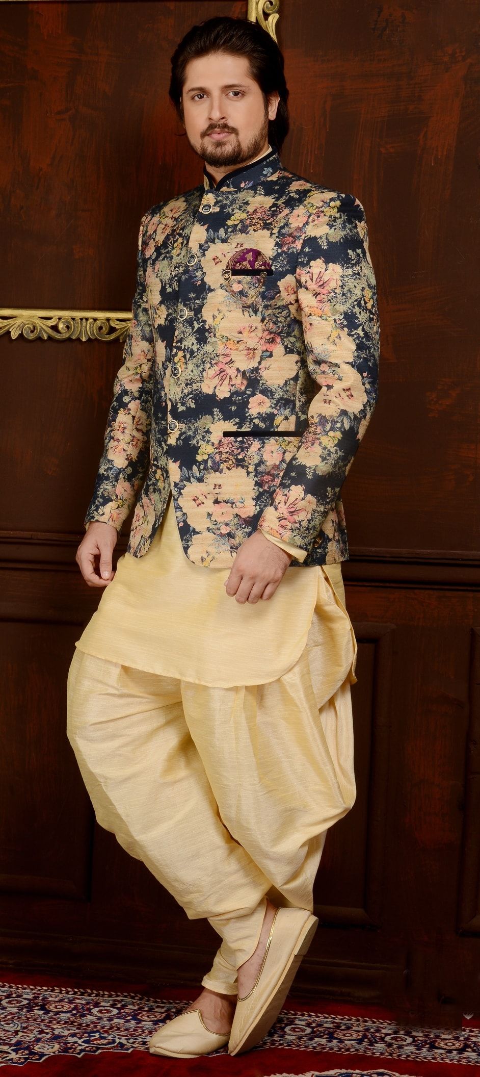 floral jodhpuri suit