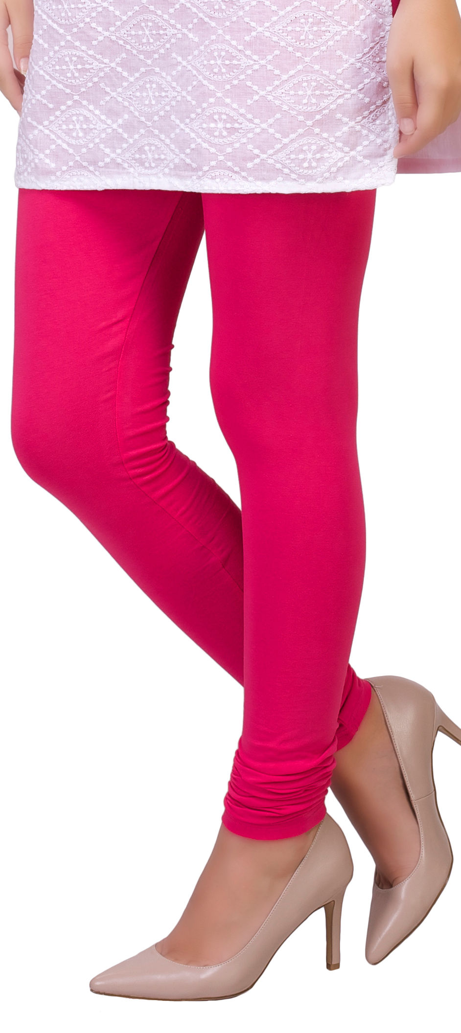 600911 Pink and Majenta color family stitched leggings