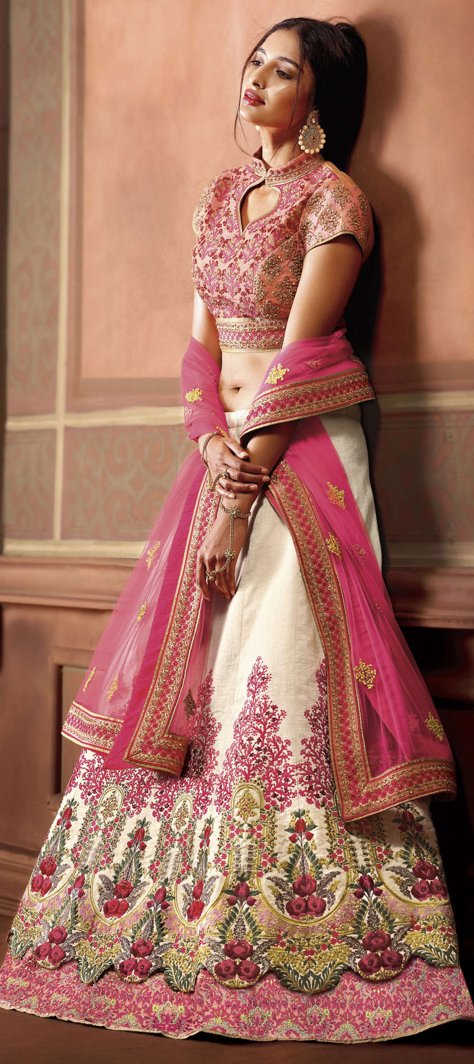 DESIGNER OFF WHITE BRIDAL LEHENGA