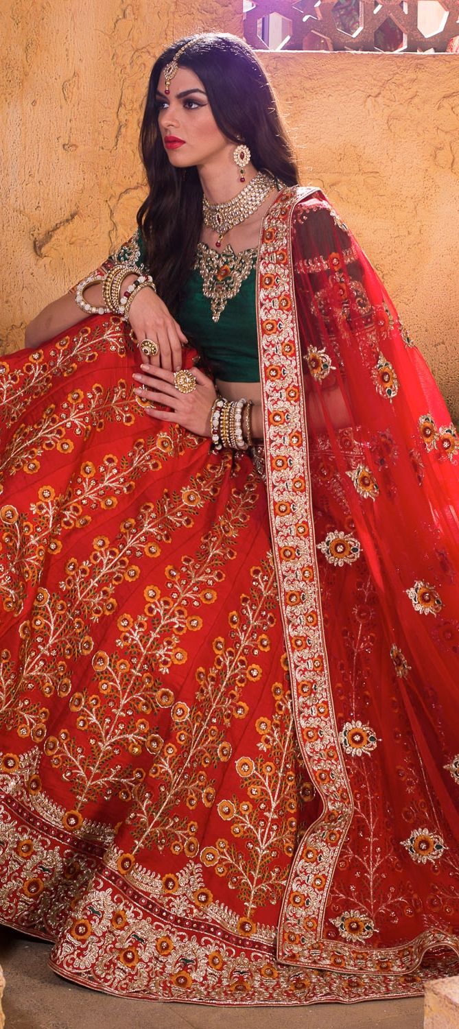 Bridal Designer Red Silk Lehenga Choli Indian Bollywood Party Wedding  Lehenga | eBay
