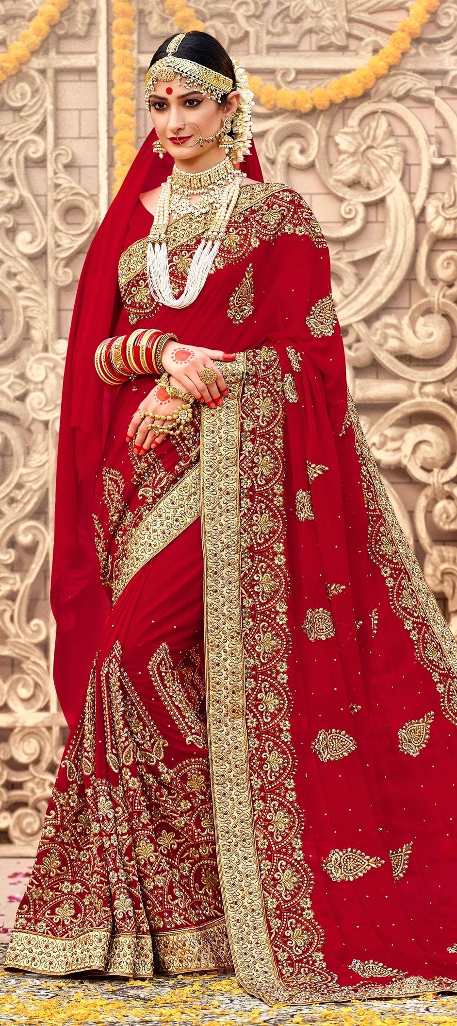 Bridal Georgette Lehenga Saree at Rs 2000/piece in Surat | ID: 19285425348