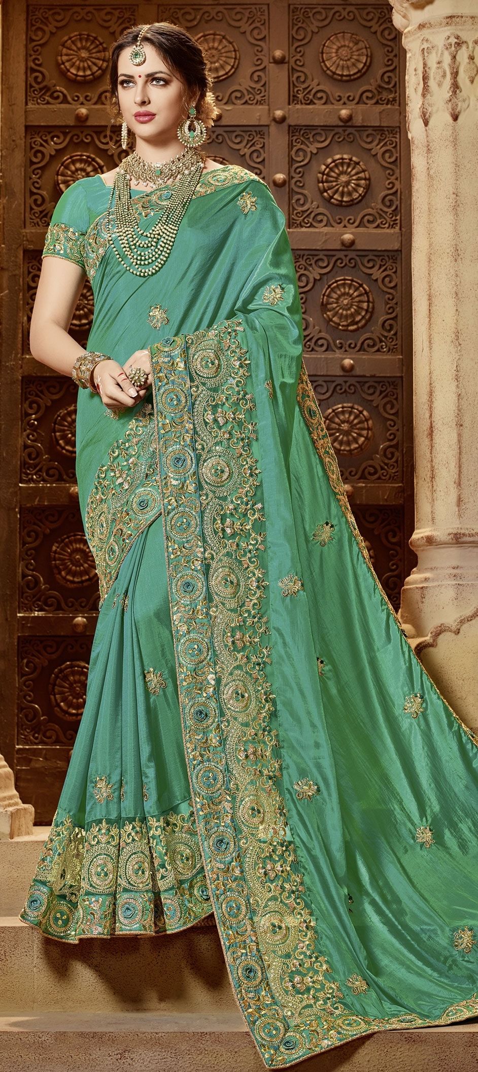 Casual Green color Art Silk, Silk fabric Saree 775634