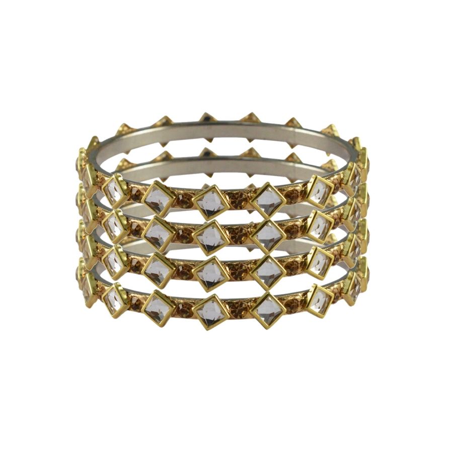 Gold Bangles with Rhodium Polish Latest Design of Silver Bangles