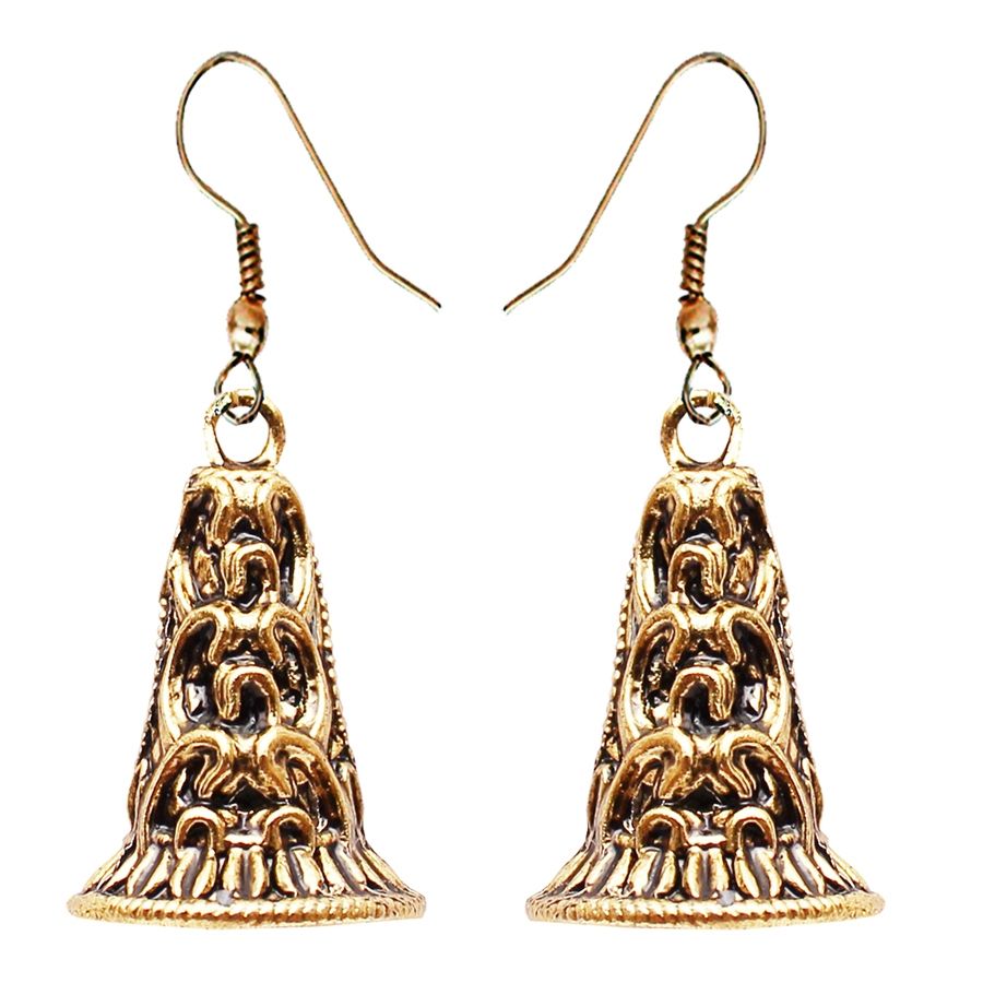 815057 Gold color family Earrings and Gold Rodium Polish work