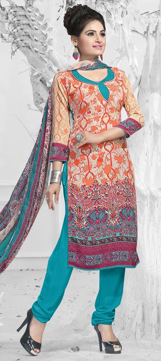 901121: Multicolor color family unstitched Party Wear Salwar Kameez ...