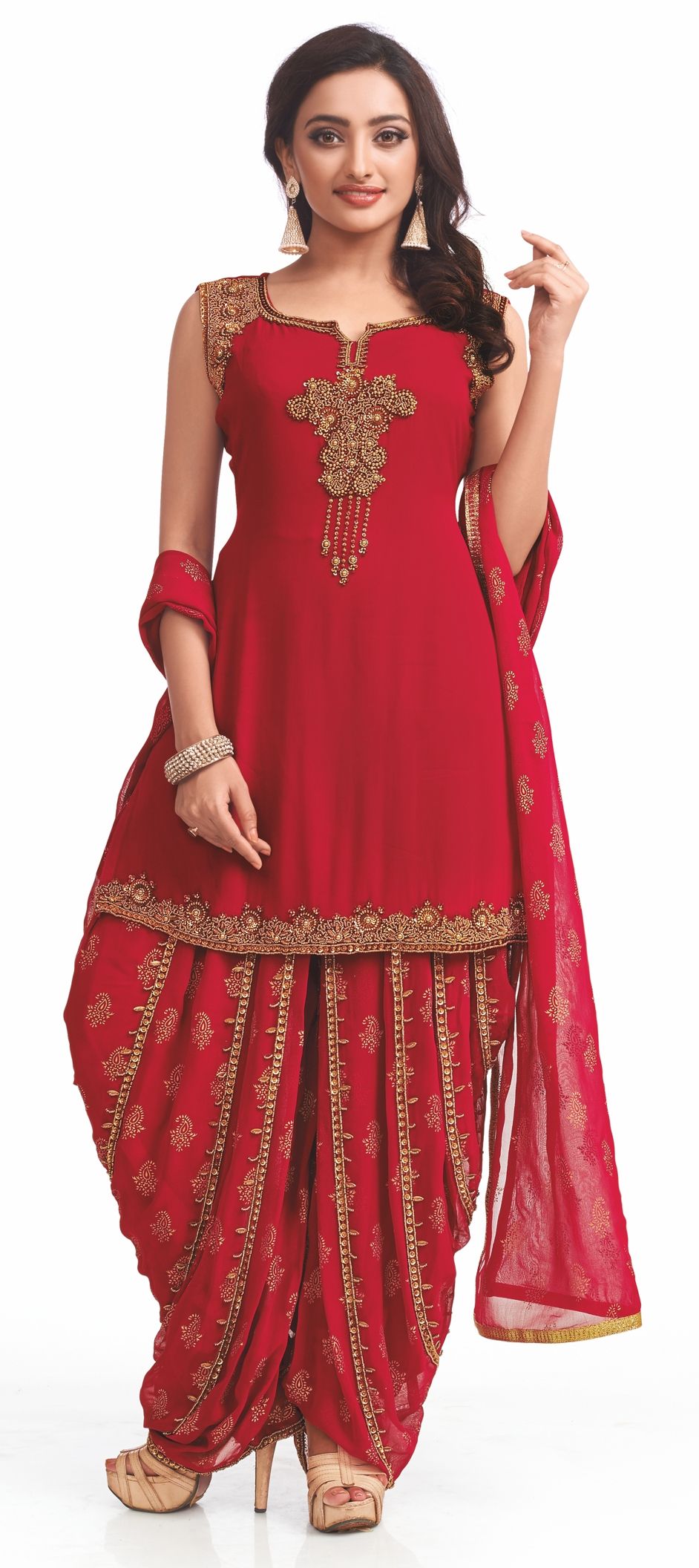 bridal salwar suits in red colour