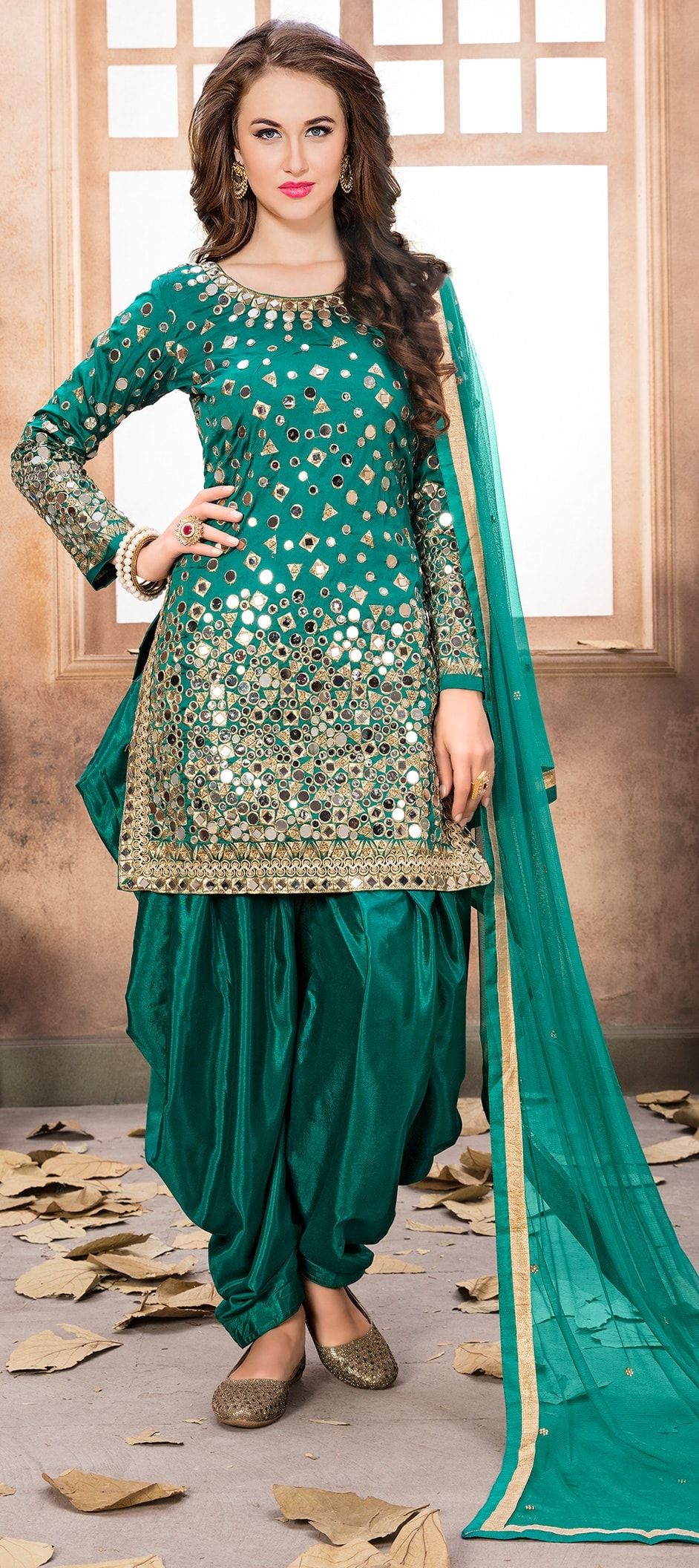 Sonam Kapoor Taffeta Silk Bottle Green Eid Churidar Suit