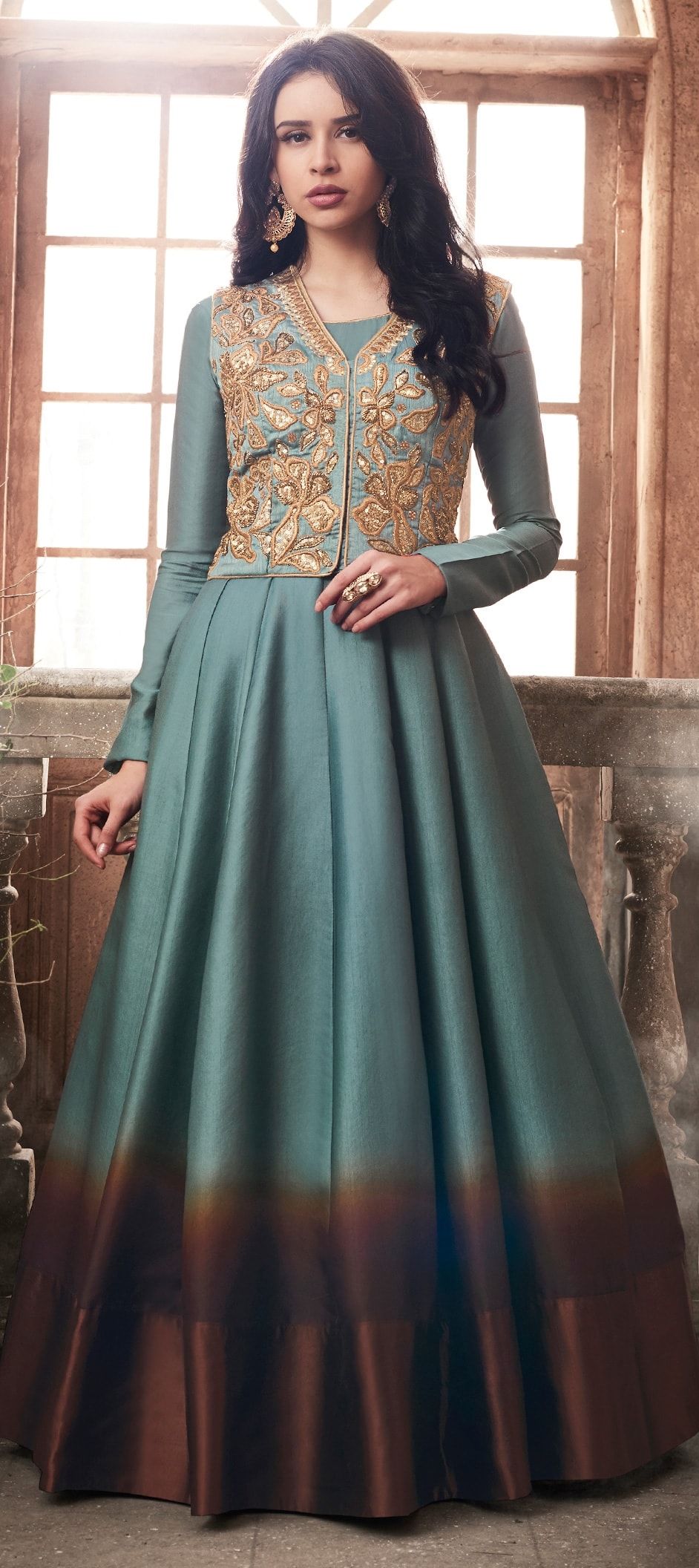 Premium Party Wear Tussar Silk 3 Pcs Salwar Set