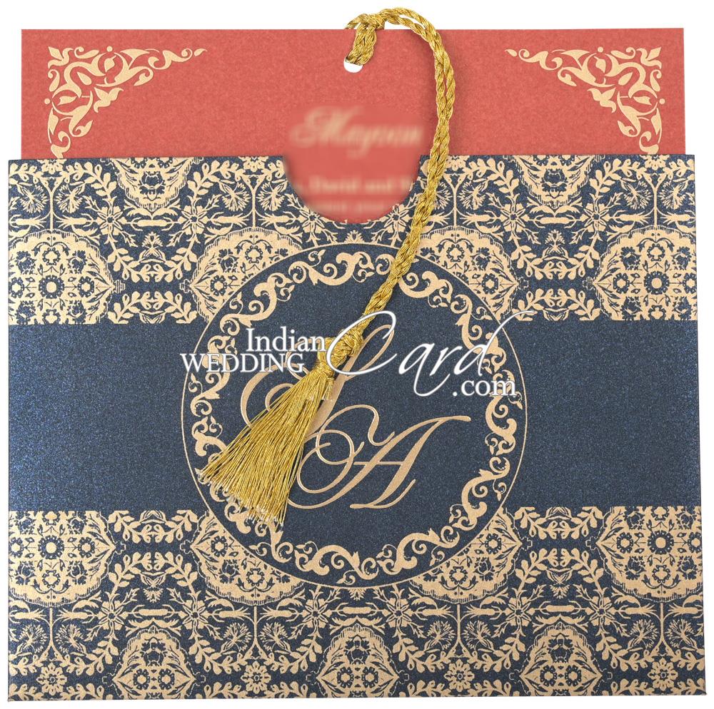 D-10093, Blue Color, Shimmery Finish Paper, Small Size Cards, Light ...