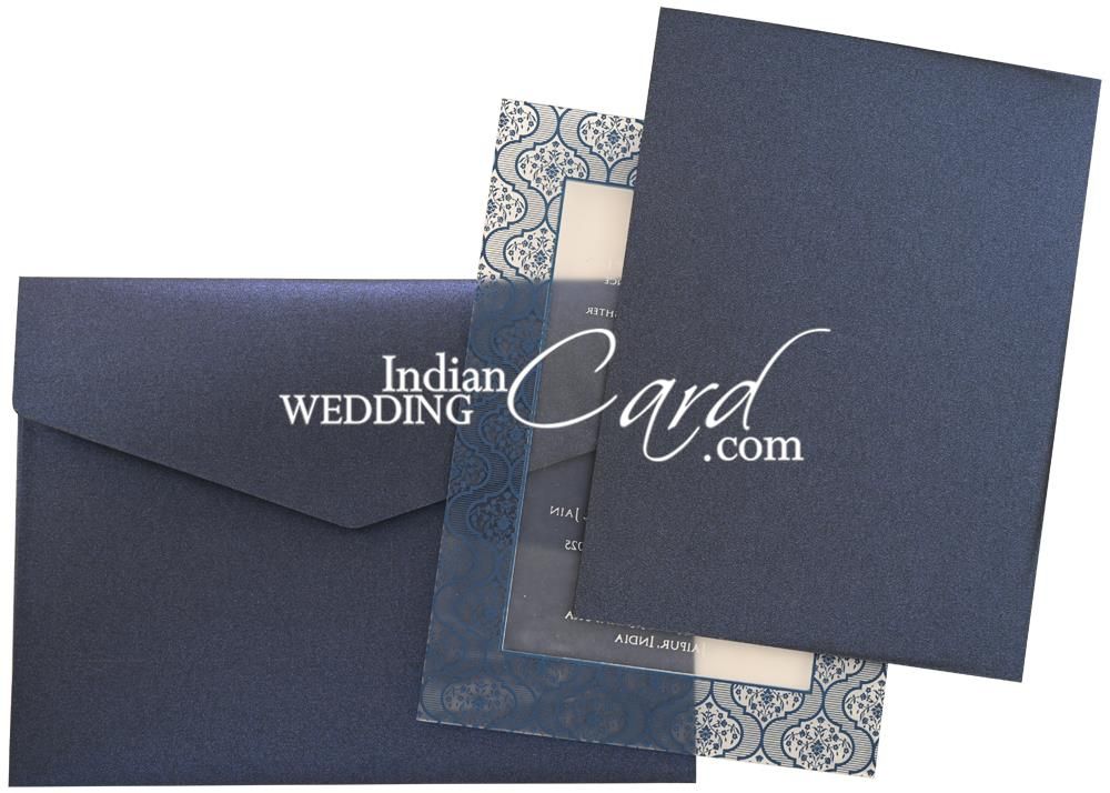 D-10896, Blue Color, Shimmery Finish Paper, Designer Multifaith ...