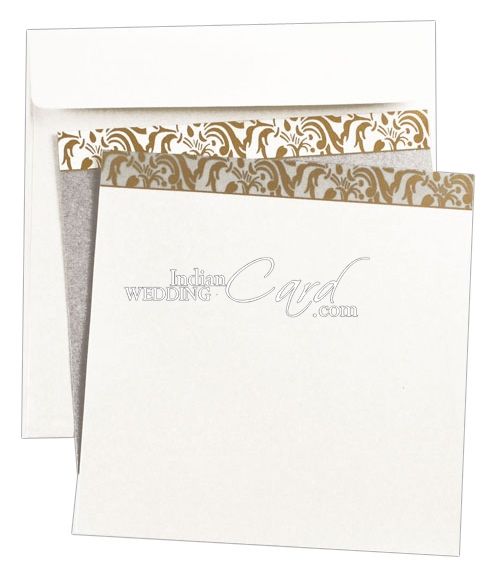 D-2813, White Color, Shimmery Finish Paper, Odd Shape Cards, Designer ...
