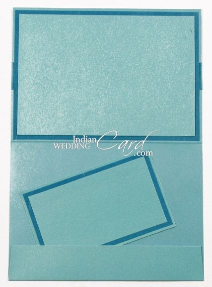 D-3502, Blue Color, Shimmery Finish Paper, Ribbon Layered Cards ...