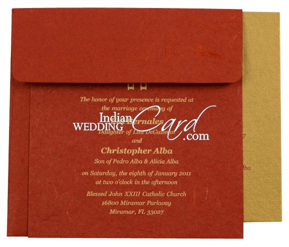 D-3541, Red Color, Handmade Paper, Small Size Cards, Light Weight Cards ...